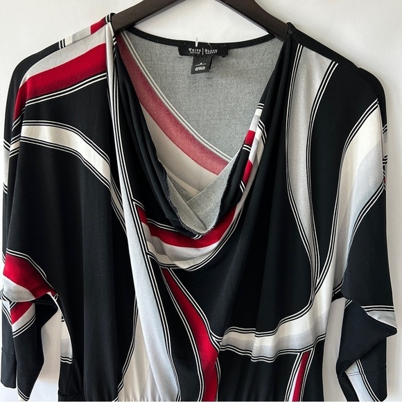 White House Black Market Women’s Large Drape Neck Tunic Mini Dress Size Small - Picture 2 of 9